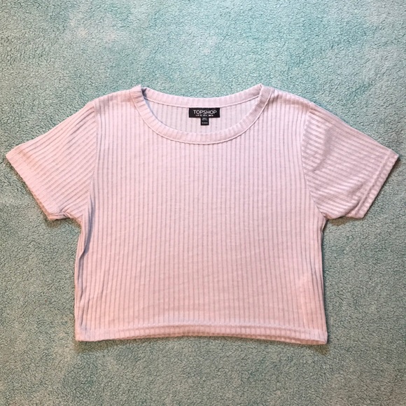 Topshop Tops - TOPSHOP Light Blue Crop Top